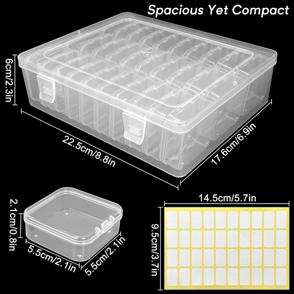 Bead Organizer Box – Small Bead Storage Containers, Mini Clear Plastic Storage