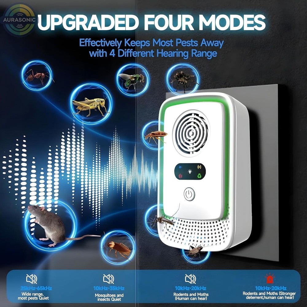 Ultrasonic Pest Repeller 6 Pack Plug In Rodent Mouse Bug Insect Control