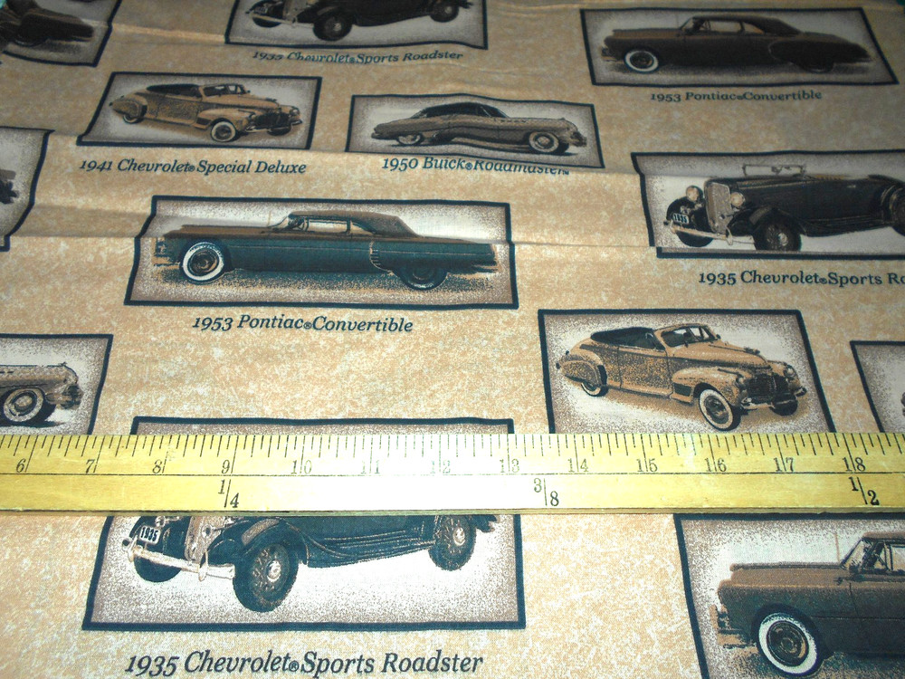 1 yard Gm Antique Cars  Fabric