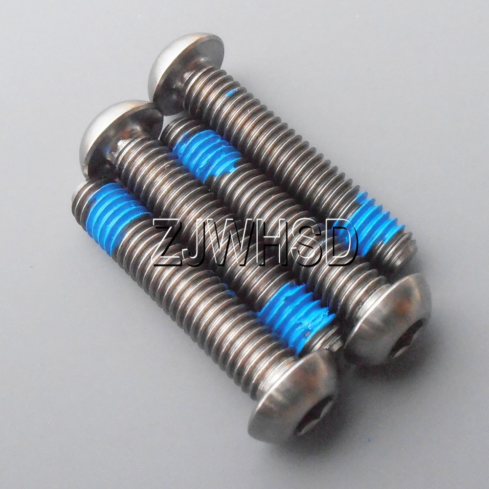 4pcs M6 x 30 mm Ti tanium Screw Bolt Allen Hex Socket Button Head ThreadLocker
