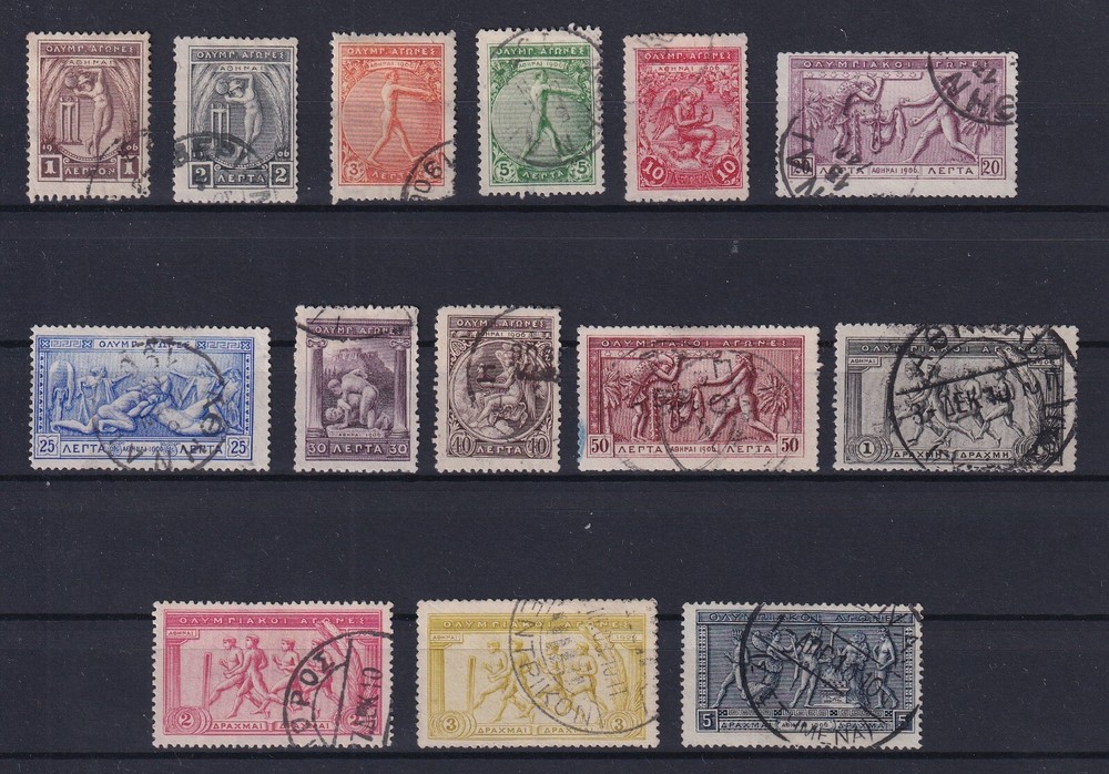 Greece 1906 Olympic Games complete set used