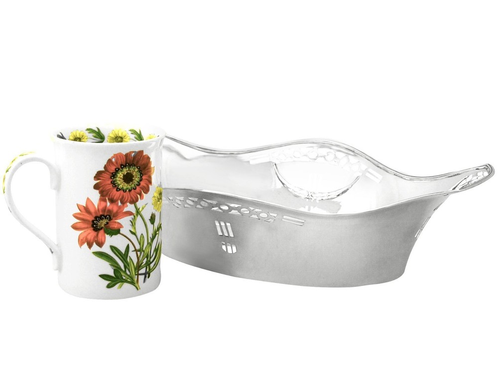 Antique Art Deco German Silver Bread Dish
