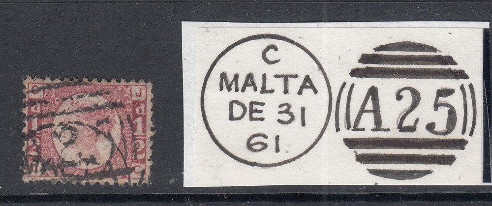 QV Halfpenny Bantam, Plate 11, Malta A25 Cancel