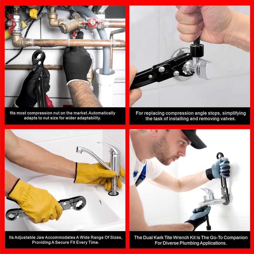 Angle Stop Wrench Kit for 3/8" & 1/2" Compression Valve Installation