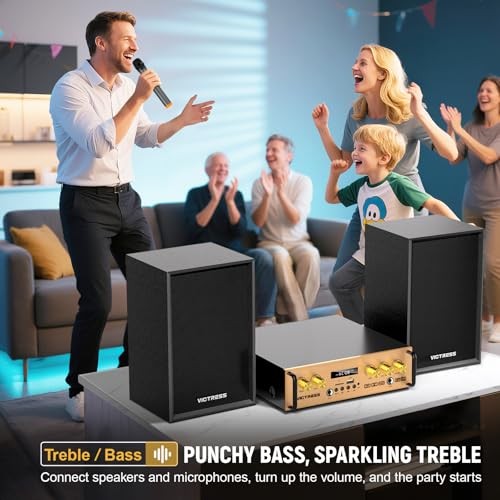 Bluetooth Audio Amplifier - UHF Wireless Microphone - 2.1 Channel - Bluetooth