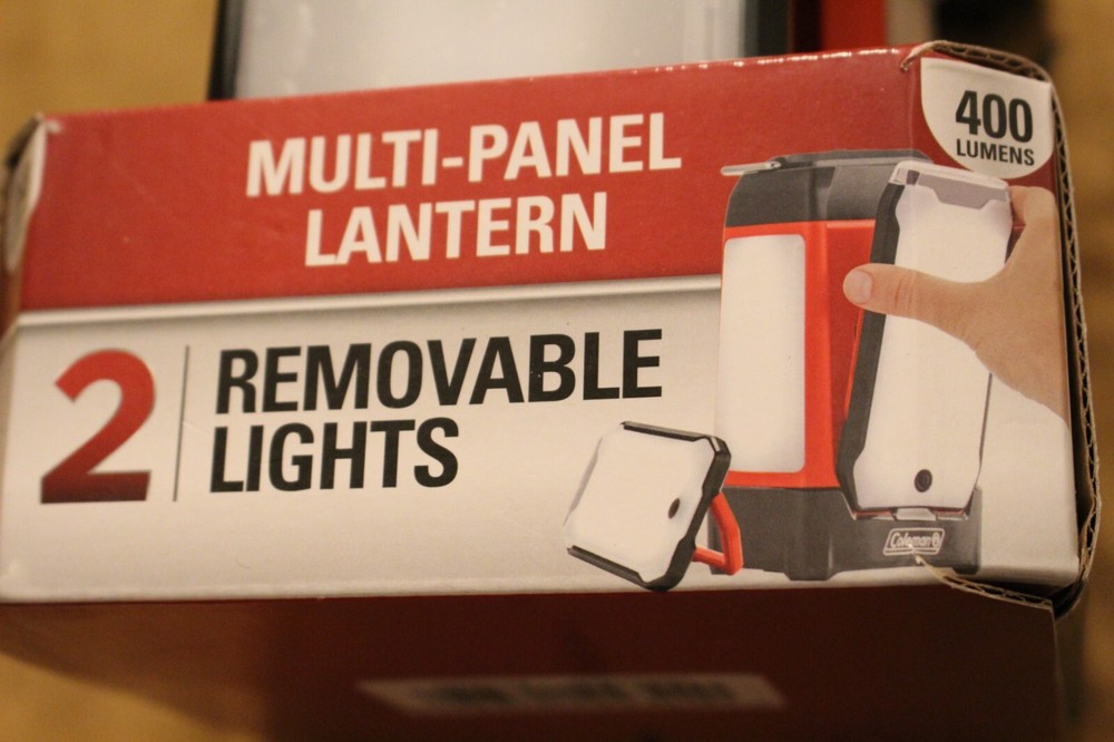 New Coleman Multi-Panel Rechargeable Lantern w/ 2 removable Lights - USB Charge