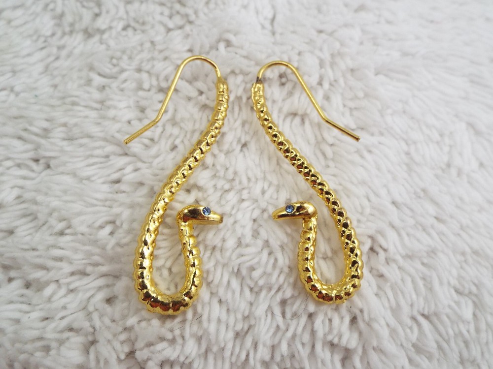 Goldtone Snake Pierced Earrings (K30)