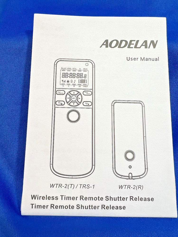 AODELAN WTR-2 Wireless Shutter Release Timer Remote Control New Open Box, 2022