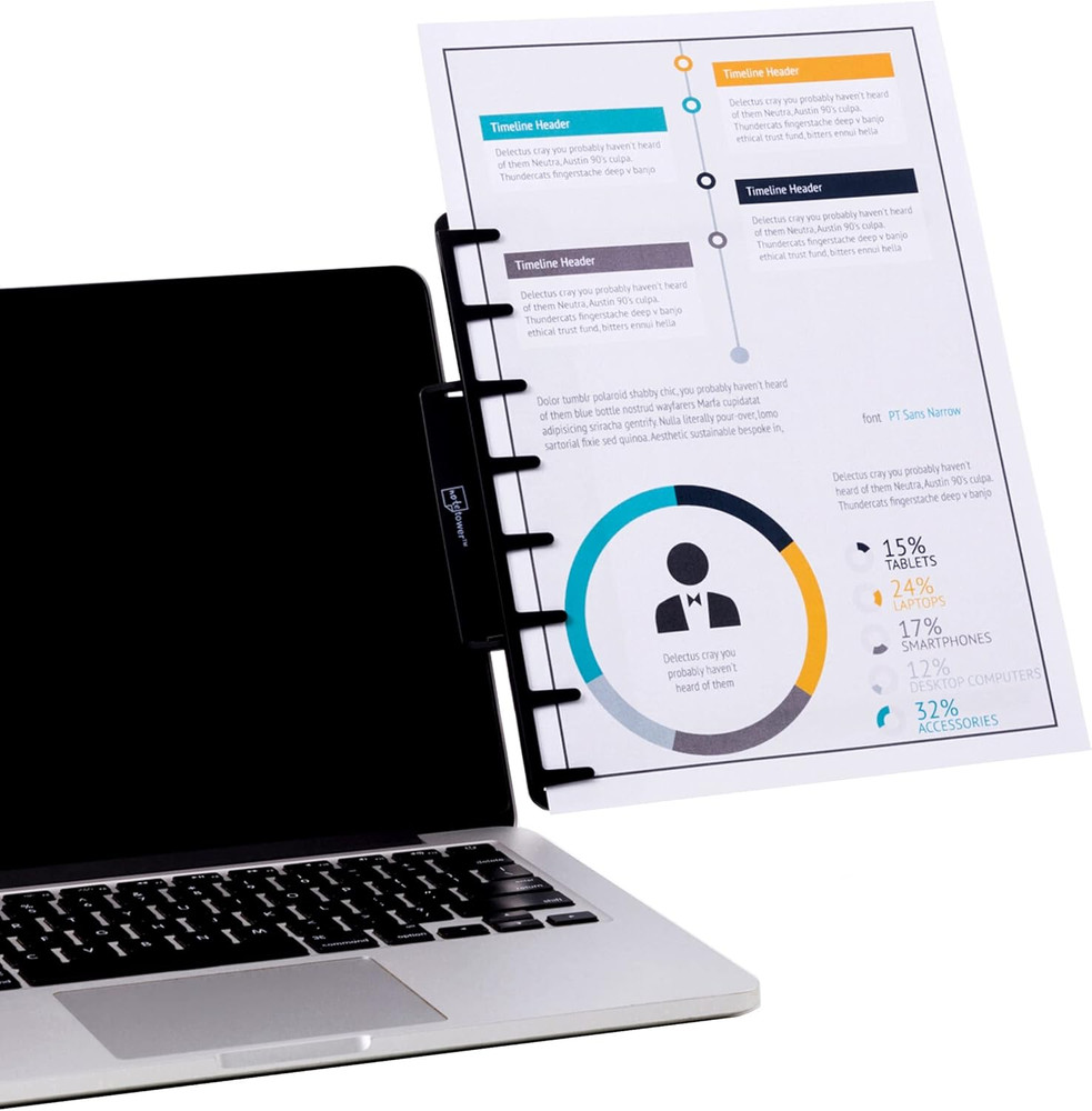 Monitor Document Paper Holder for Typing | Clips to Laptops & Desktop Monitors I
