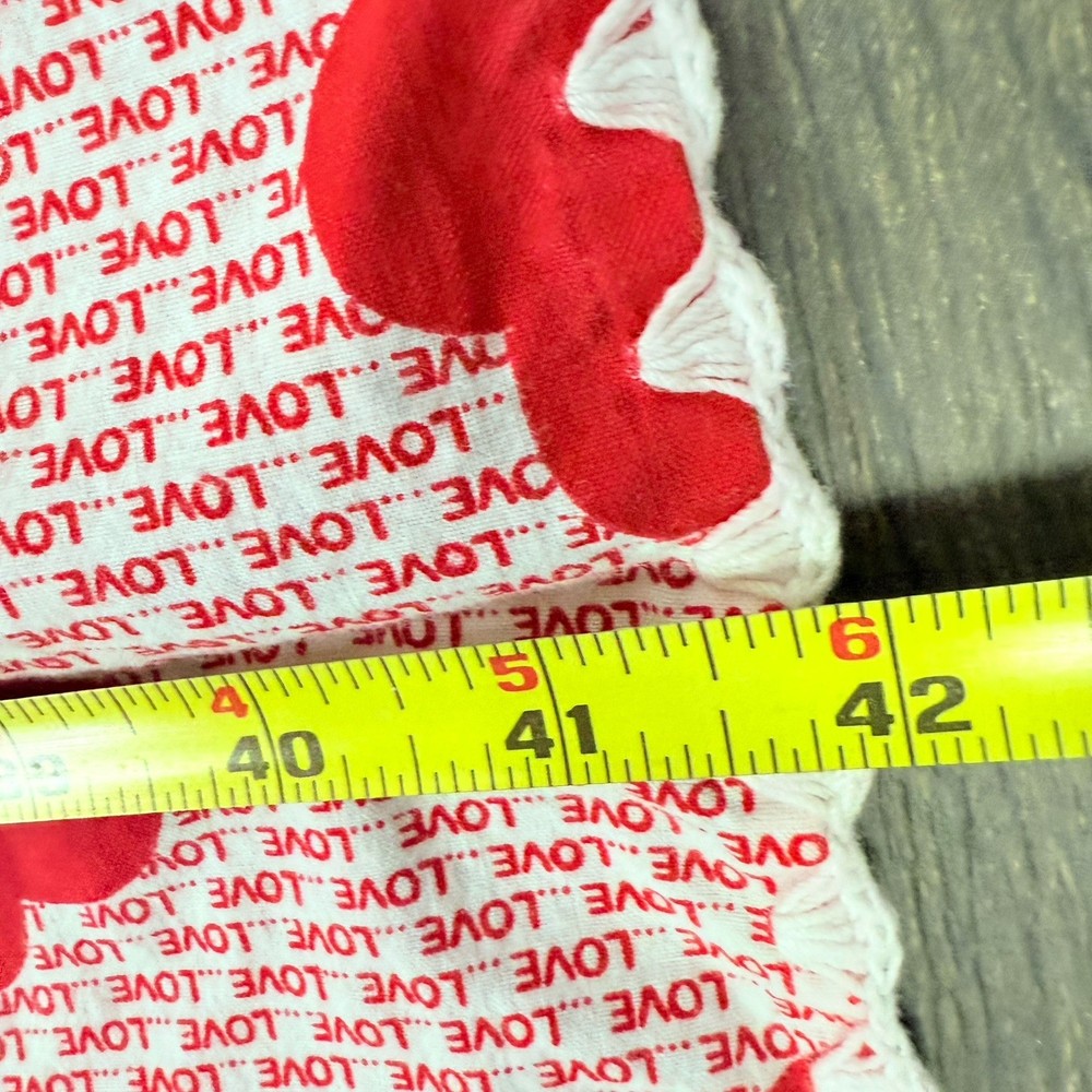 Handmade Red & White Lightweight Blanket Hearts