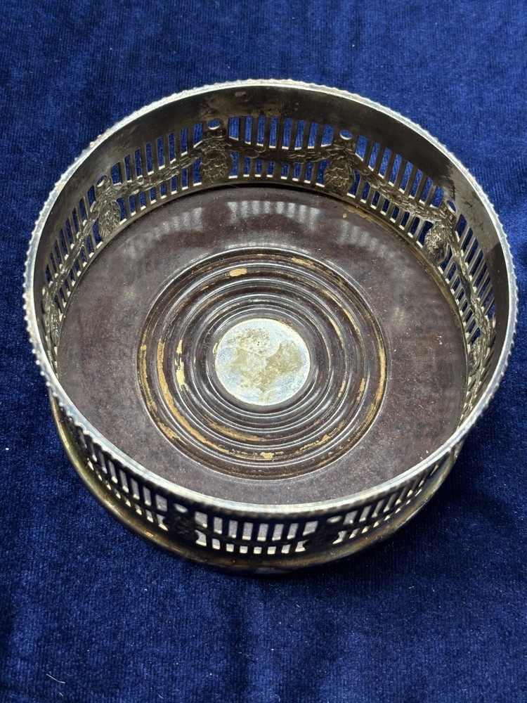 Alpha Plate Silver Plated Bottle Coasters