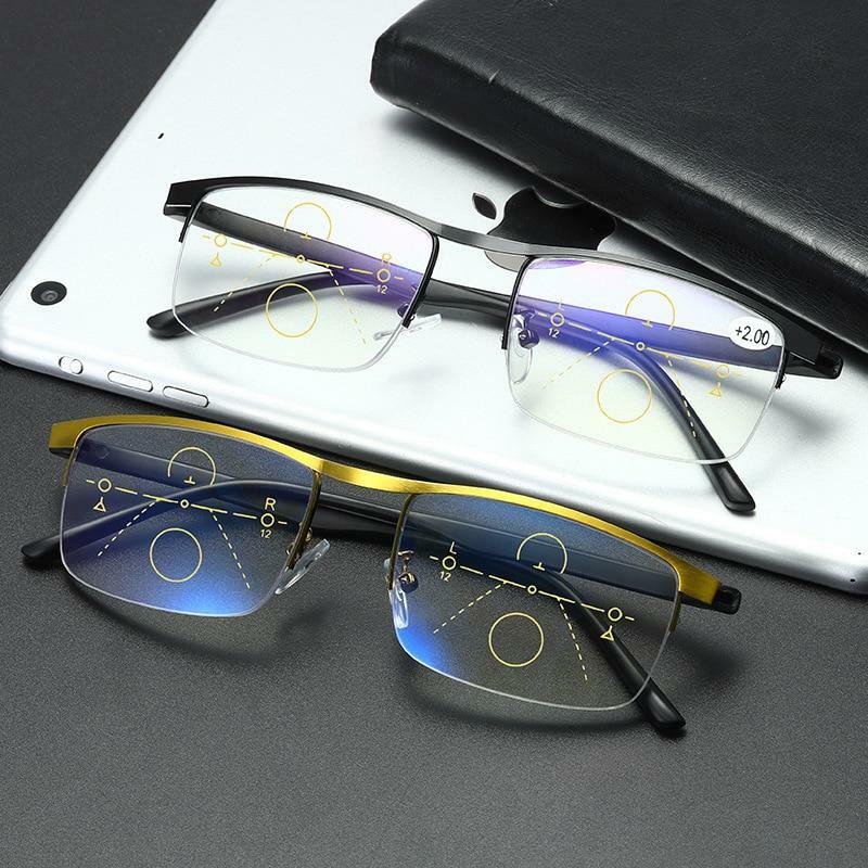 Anti blue transition reading glasses multifocal progressive Auto Focus