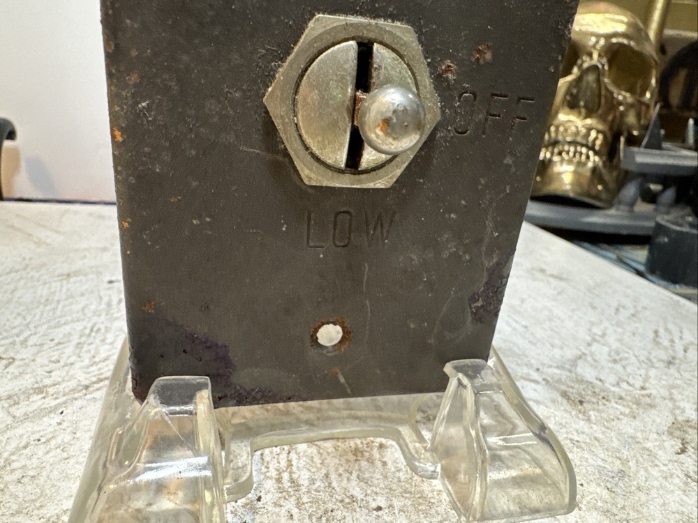 TOGGLE SWITCH Vintage two pole OFF/ON. Mounted Back Plate