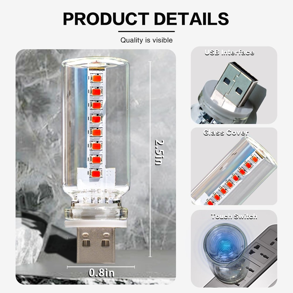 Mini USB Touch Control LED Ambient Light -4 Lighting Modes (Stable/dimmable S...