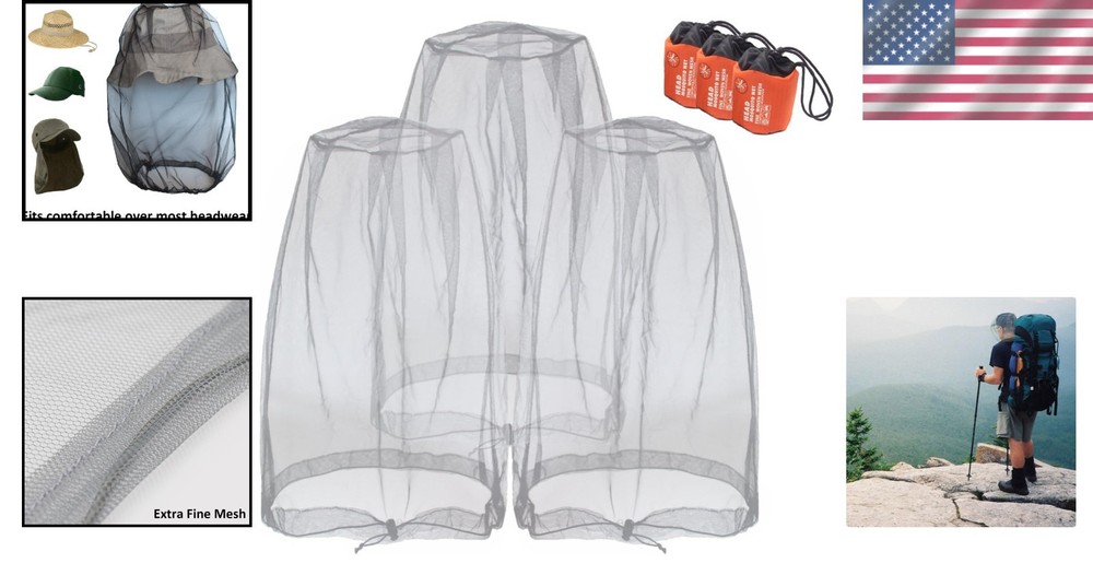 Extra Fine Mesh Bug Netting - Comfortable Face & Neck Protection for Camping