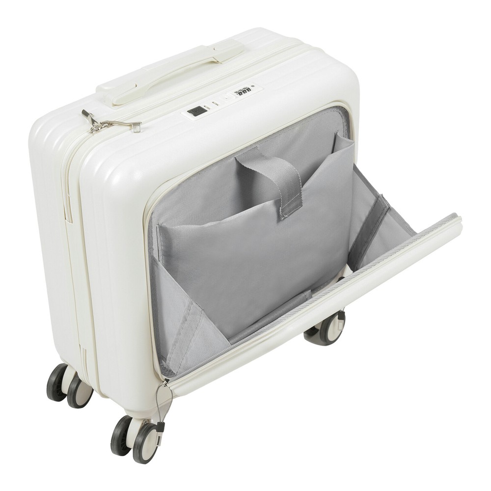 18" front Open Multi-function Suitcase Password Suitcase W/ USB Port+Cup holder