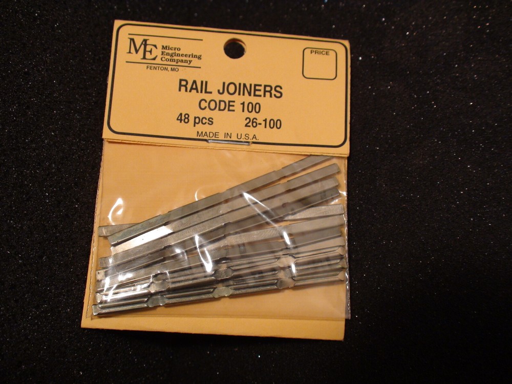 MICRO ENGINEERING #26-100 48PC RAIL JOINERS HO CODE 100 BIGDISCOUNTTRAINS
