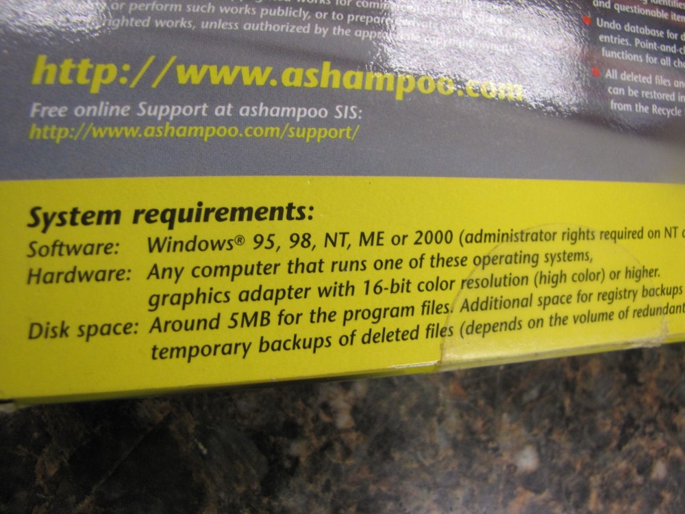 Vintage Ashampoo WinOptimizer 2000 Win Optimizer in Box Windows ME & 2000 -HM40