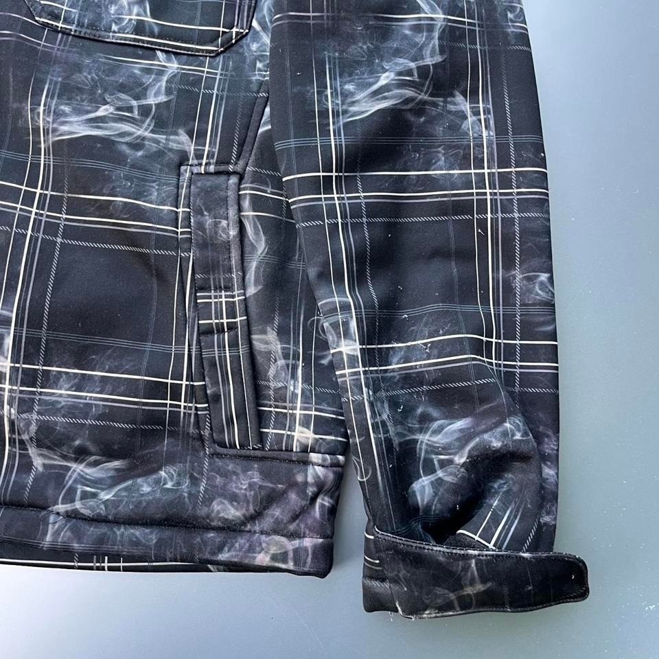 lack and white plaid Zeroxposur jacket