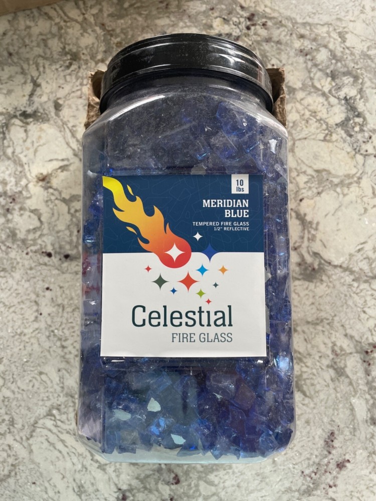 1/2” Tempered Blue Fire Glass