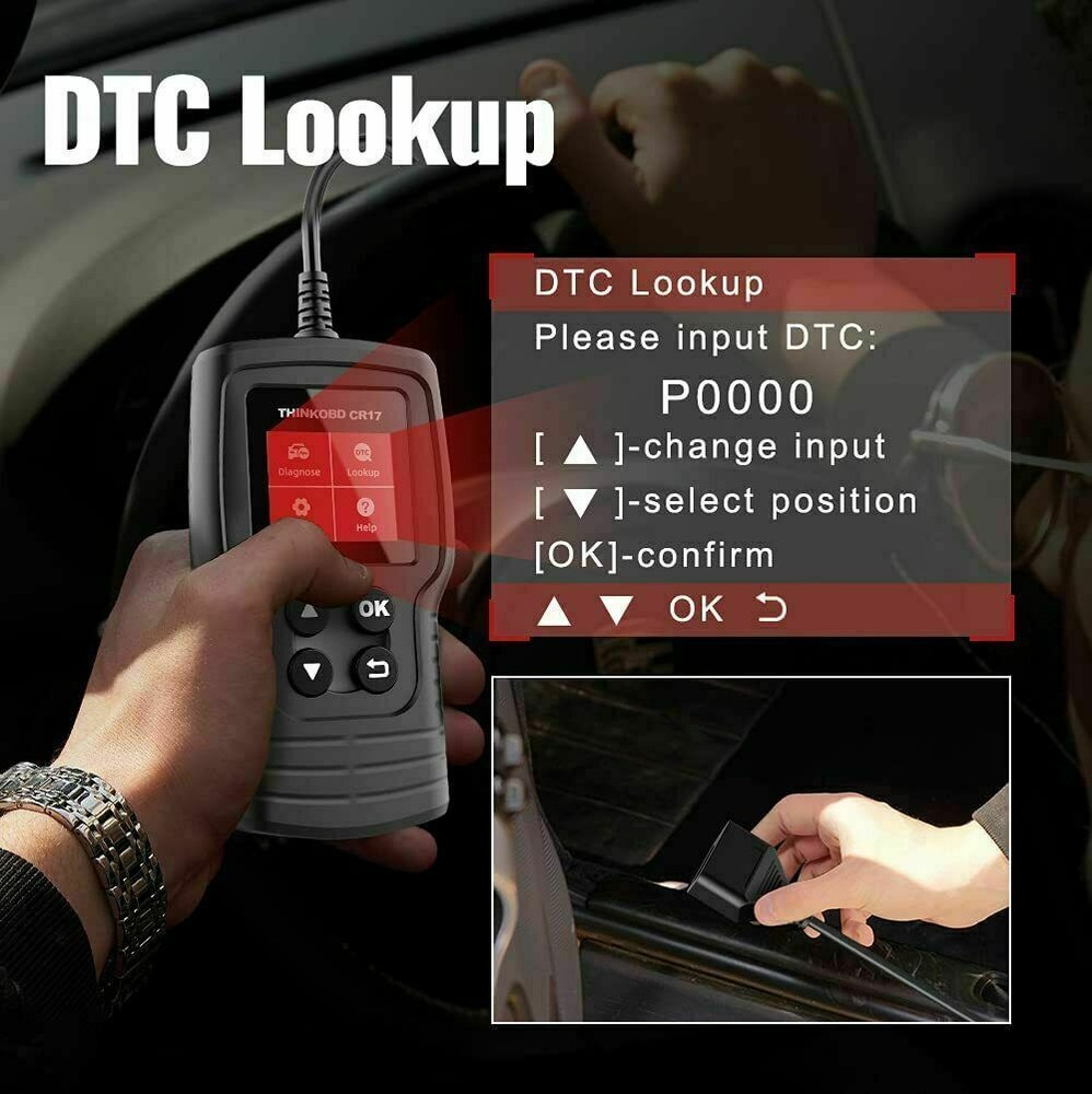 CR17 Code Reader Automotive OBD2 Scanner Car Check Engine Fault Diagnostic Tool