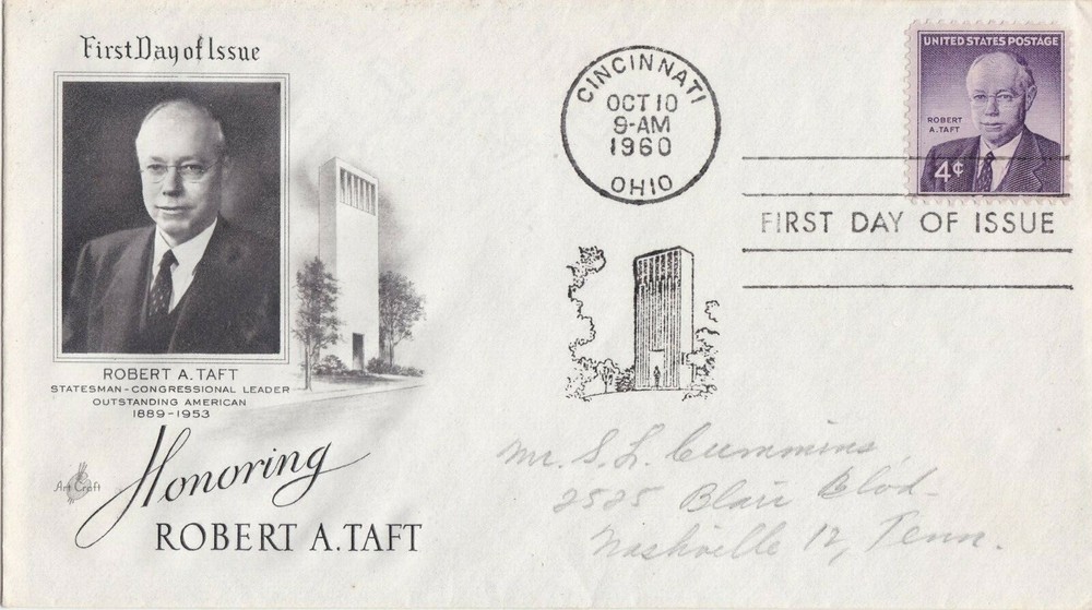 Robert A Taft FDC 10/10/1960
