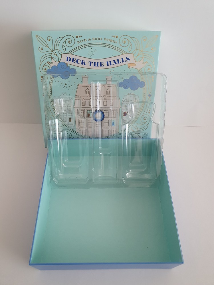 Bath & Body Works Deck the Halls Empty Blue Gift Box