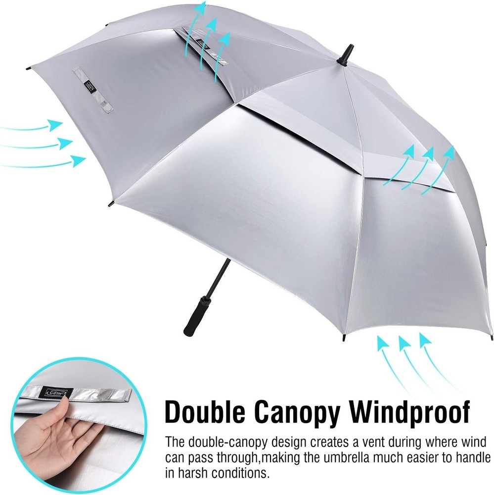 Oversized 72" Golf Umbrella, Auto Open, UPF 50+ UV Protection, Windproof Design
