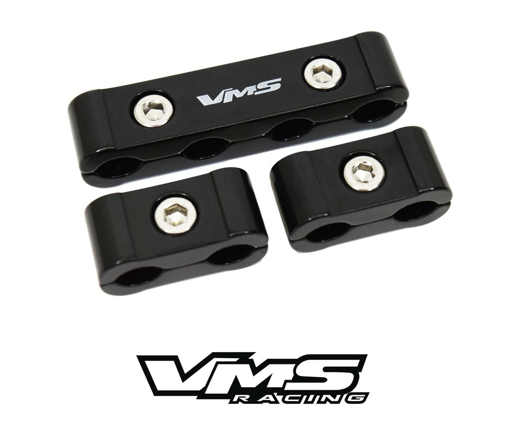 12 PC SPARK PLUG WIRES BILLET WIRE SEPARATORS V8 BLACK