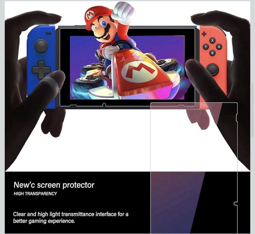 NEW'C 2 Pack Designed for Nintendo Switch Screen Protector Tempered Glass