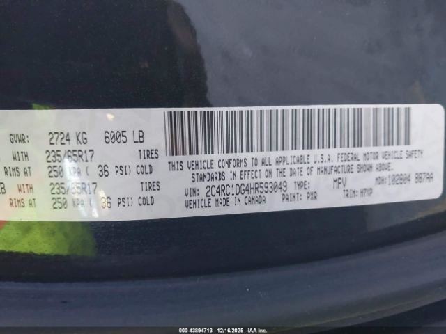 Passenger Right Front Window Regulator Fits 17-25 PACIFICA 4939018