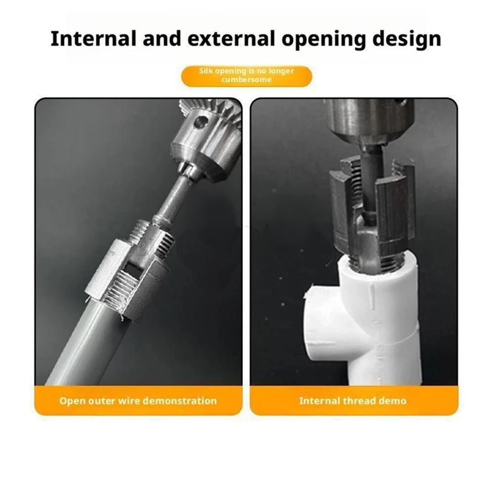 NEW For PVC Pipe Threader Manual Internal External Threading Tool Kit Set US