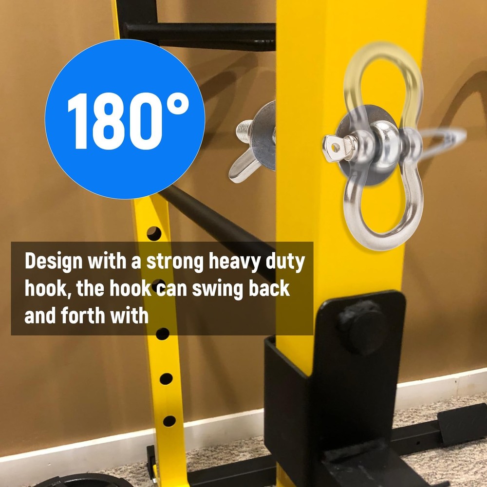 Power Rack Attachments 2 Pack - Resistance Band Hooks for Squat Rack O-Ring A...