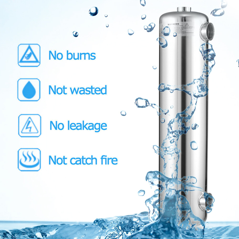Swimming Pool Heat Exchanger 200 kBtu/hour 1"+1 1/2" FPT 304 Stainless Steel
