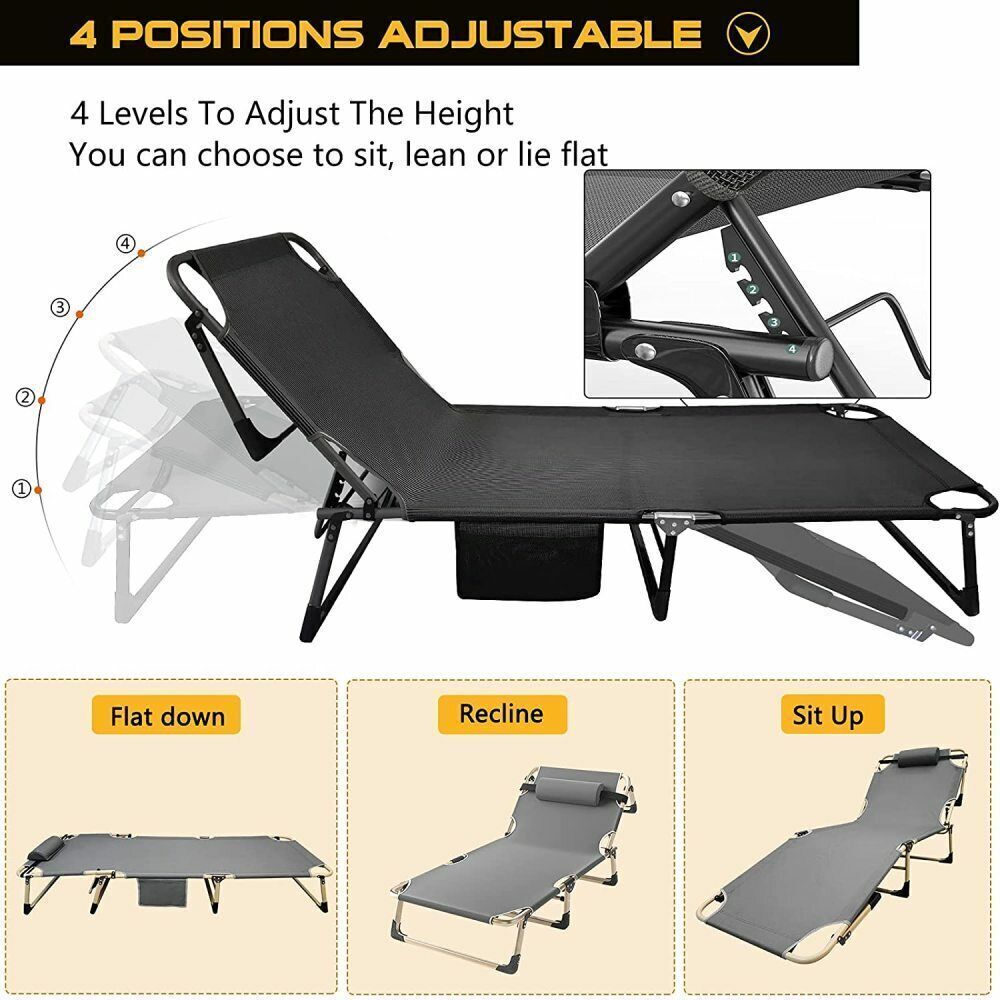 NAIZEA Oversized Folding Camping Cot for Adults 440lbs 4 Position Adjustable Cot