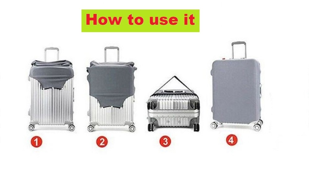 24"Protective Luggage Suitcase Dust Cover Protector Elastic Anti Scratch