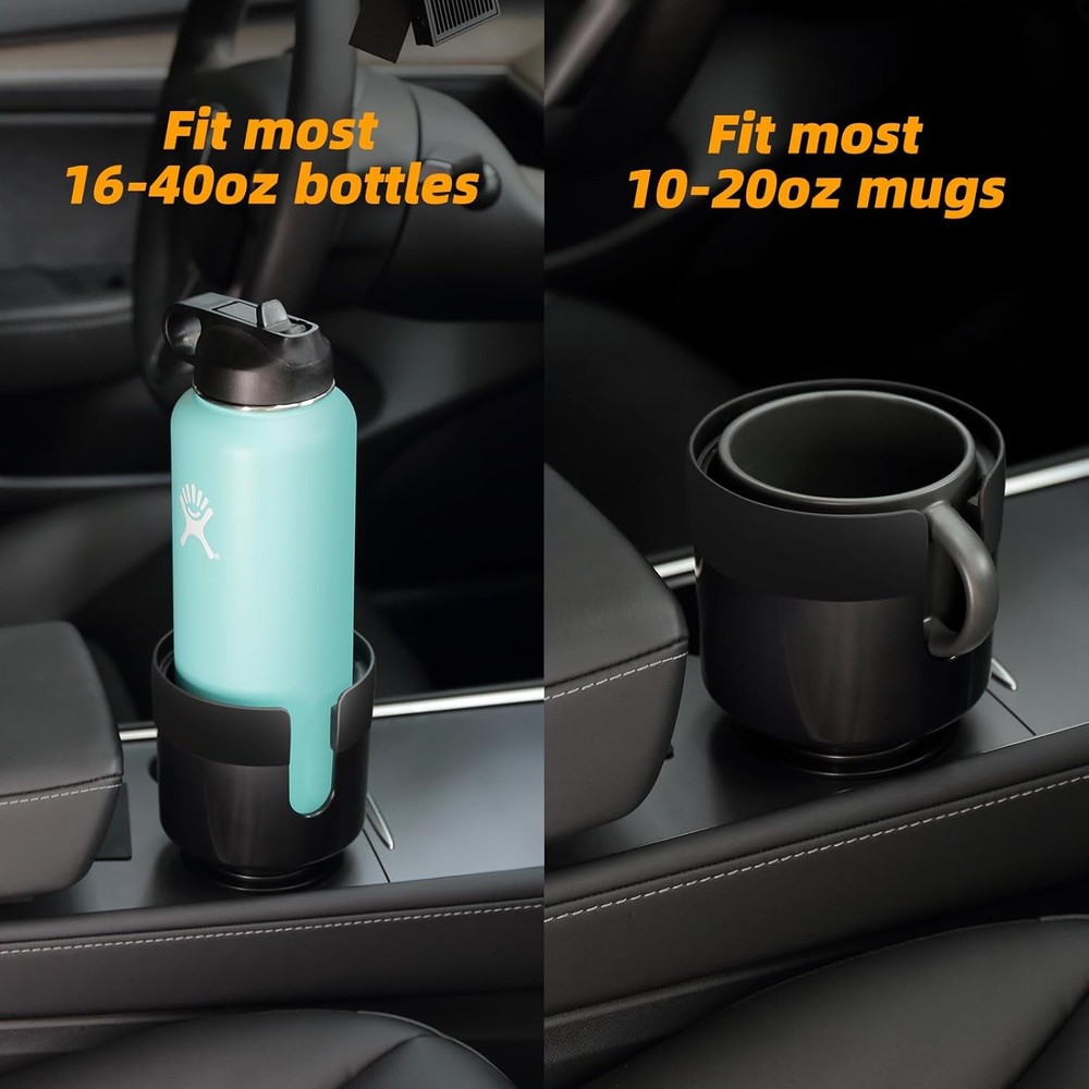 Car Cup Holder Expander, Extender for with Adjustable black