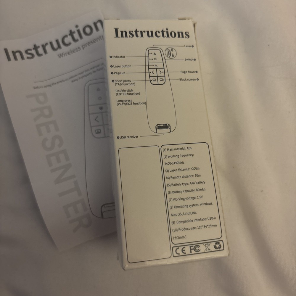 Power point Presentation Remote Control Wireless USB PPT Presenter Laser Pointer