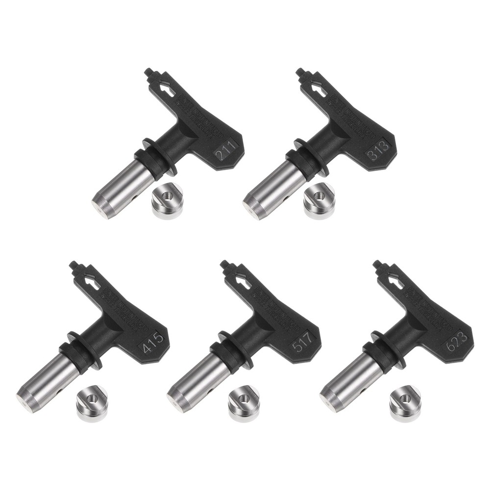 5pcs Different Sizes Reversible Airless Sprayer Tips 211, 313, 415, 517, 623