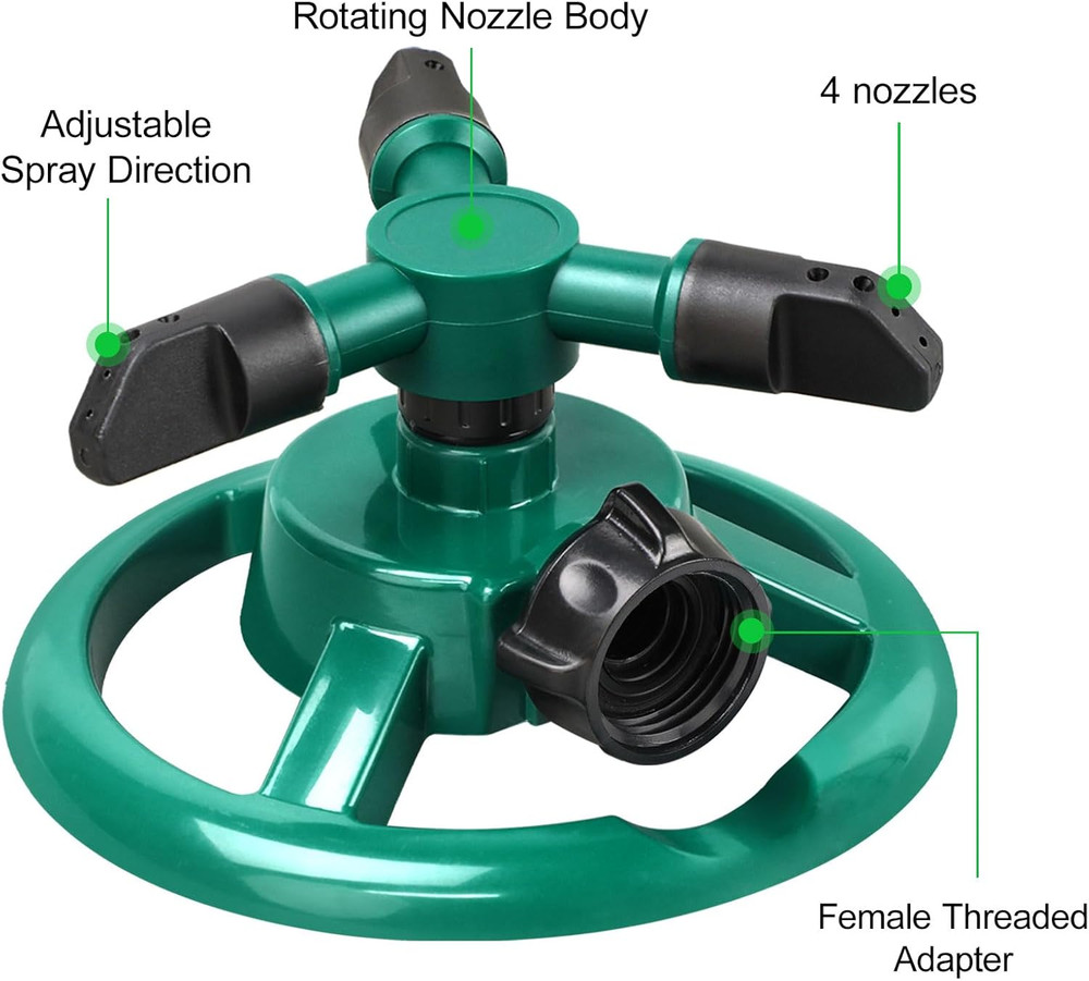 Rotating Lawn Sprinkler for Large Area Coverage