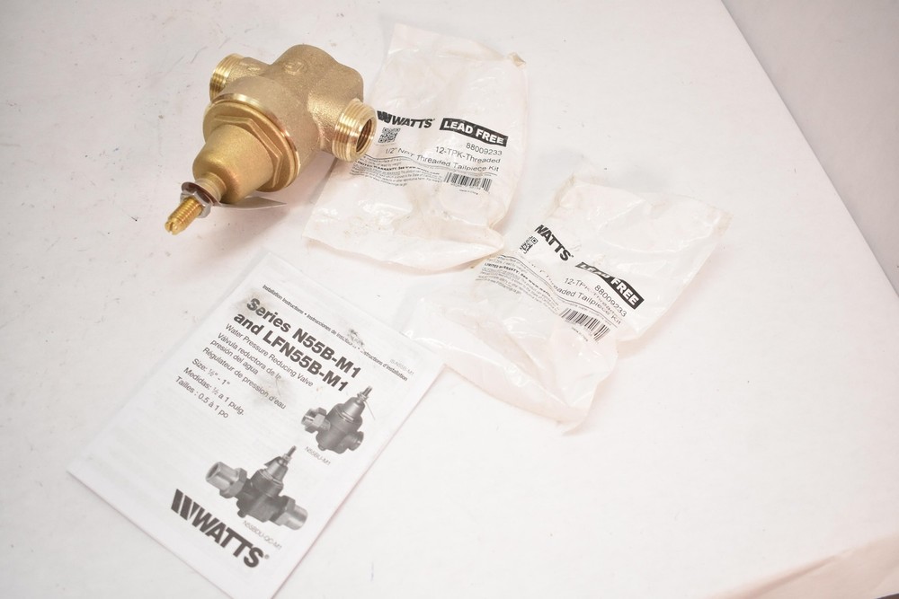Watts LFN55BM1-DU-LP 1/2" Water Pressure Reducing Valve Lead Free Brass Union