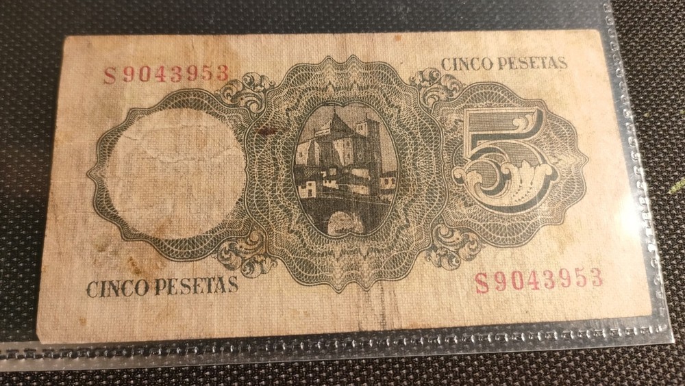 1951 SPAIN 5 PESETAS BANKNOTE