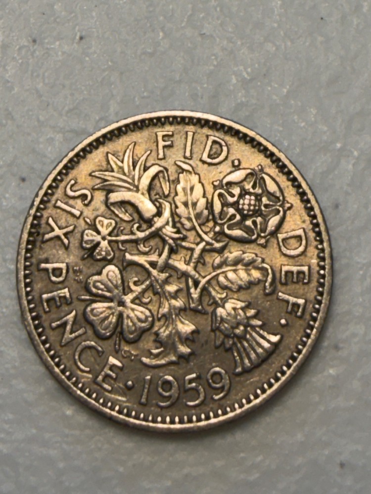 1959 Great Britain 6 pence Coin