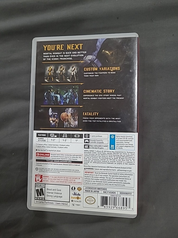 Nintendo Switch OEM Replacement Box Case ONLY Mortal Kombat 11