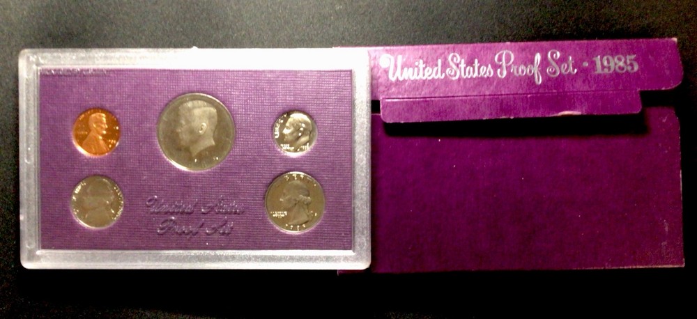 1985 U.S Proof Set! Five Coin Set In Original Package! ENN Coins