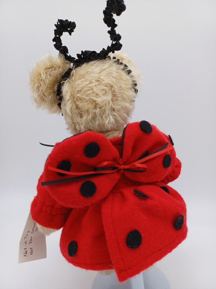 ~11" Mohair Bear Named Lady Bug by Ad Bears*