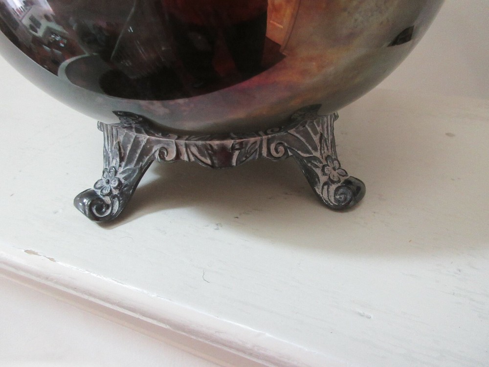 Pitcher , Silver Plated , 4 Footed , 9" High ,19" Circumference , Vintage