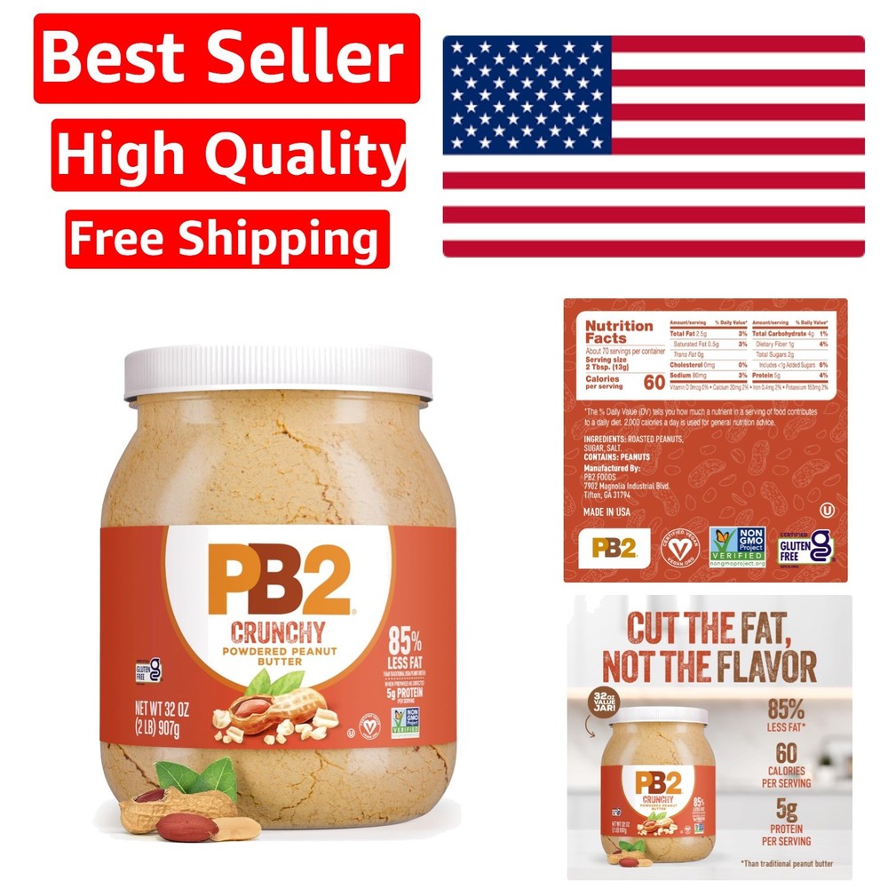Crunchy Powdered Peanut Butter - 32oz Nutritious & Versatile Baking Essential