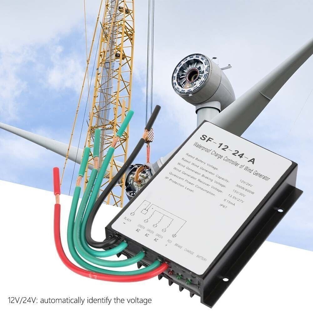 12V/24V 300W/600W Waterproof Wind Generator Controller Regulator