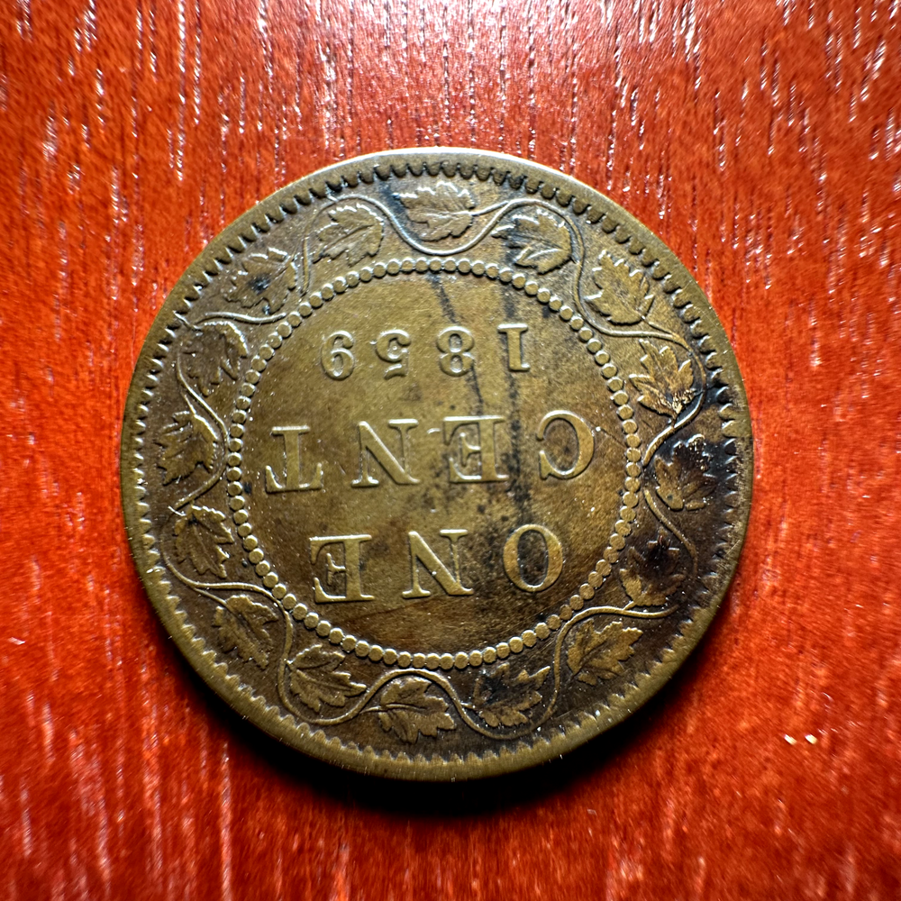 1859 Canada Large Cent - Die Crack